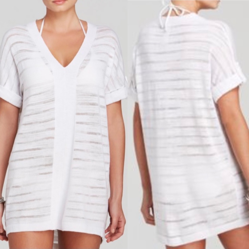 Tommy Bahama White Striped Lightweight Seester Cover Up M